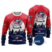 Columbus Blue Jackets Personalized Name Ugly Christmas Sweater