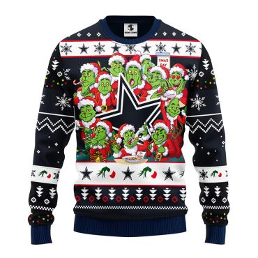Dallas Cowboys 12 Grinch Xmas Day Ugly Christmas Sweater