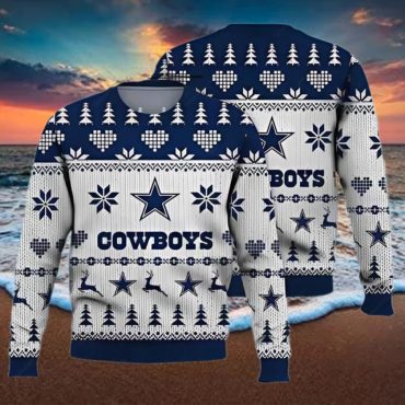 Dallas Cowboys Coastal Snowflake Ugly Christmas Sweater
