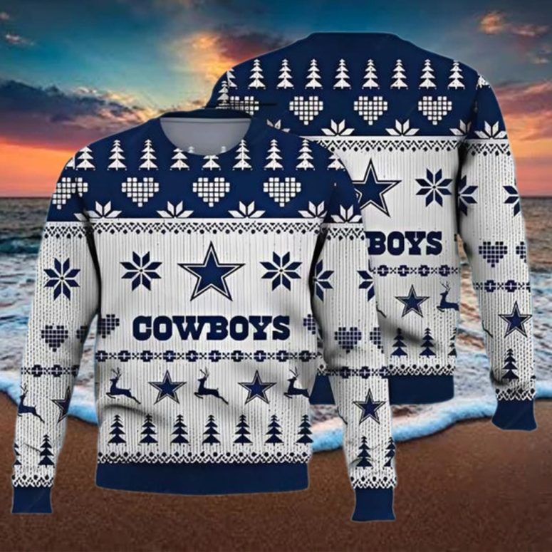 Dallas Cowboys Coastal Snowflake Ugly Christmas Sweater