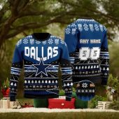 Dallas Cowboys Custom Jersey Ugly Christmas Sweater
