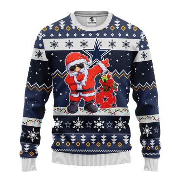 Dallas Cowboys Dabbing Santa Ugly Christmas Sweater