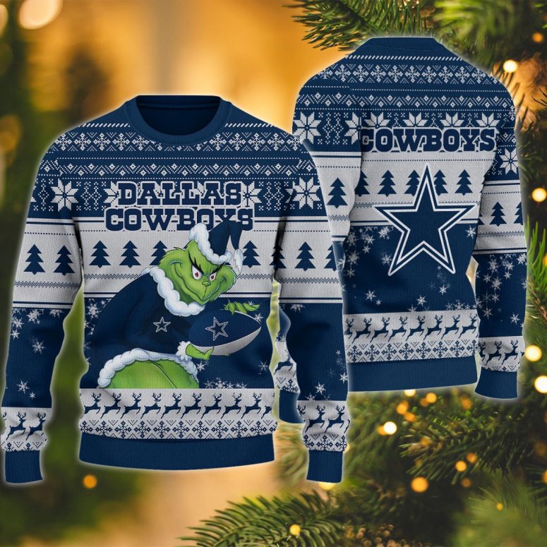 Dallas Cowboys Grinch Stare Ugly Christmas Sweater