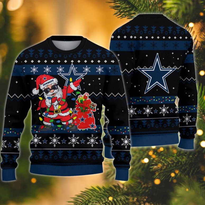 Dallas Cowboys Light-Up Santa Ugly Christmas Sweater