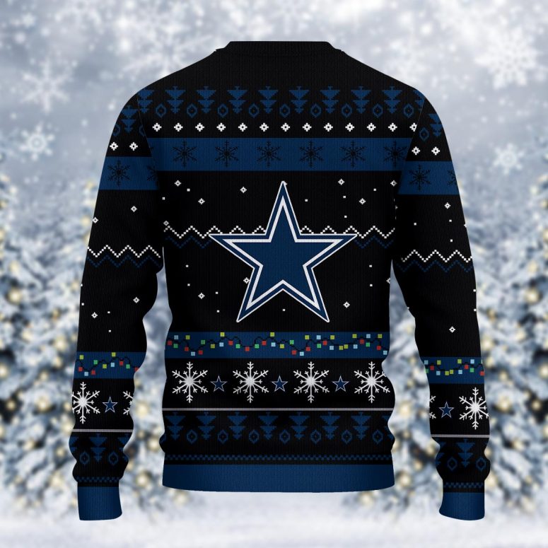 Dallas Cowboys Light-Up Santa Ugly Christmas Sweater