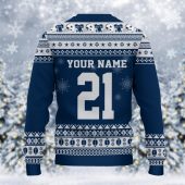 Dallas Cowboys Mickey Touchdown Ugly Christmas Sweater Back - TeeUgly
