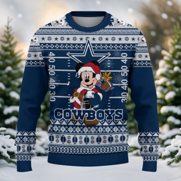 Dallas Cowboys Mickey Touchdown Ugly Christmas Sweater
