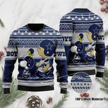 Dallas Cowboys Peanuts Huddle Ugly Christmas Sweater