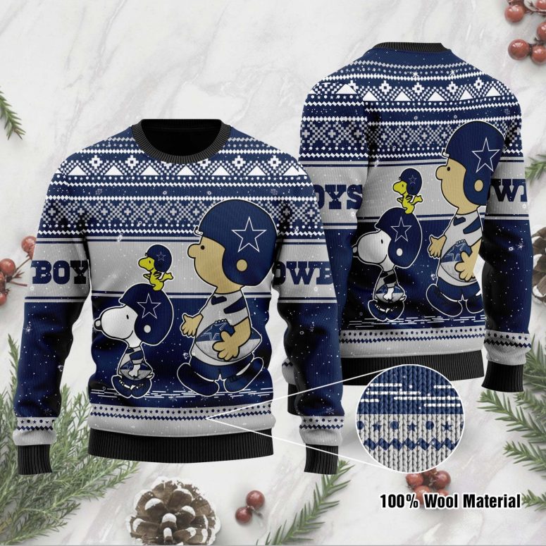 Dallas Cowboys Peanuts Huddle Ugly Christmas Sweater
