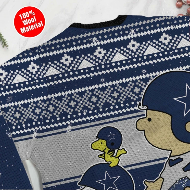 Dallas Cowboys Peanuts Huddle Ugly Christmas Sweater
