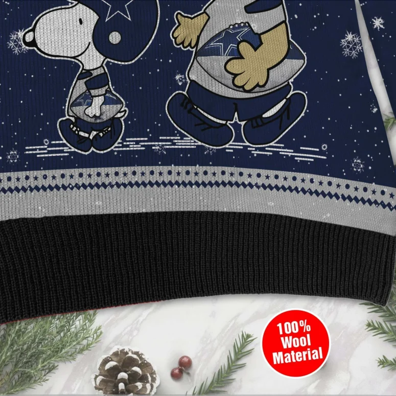 Dallas Cowboys Peanuts Huddle Ugly Christmas Sweater