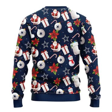Dallas Cowboys Santa Claus Snowman Christmas Ugly Sweater