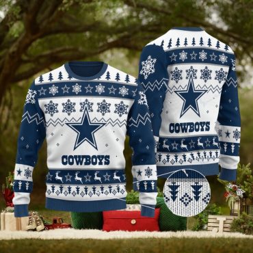 Dallas Cowboys Snowflake Star Ugly Christmas Sweater