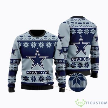 Dallas Cowboys Snowflakes Pattern Ugly Sweater Christmas