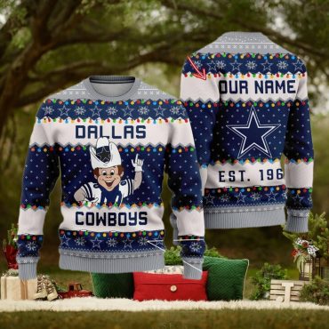 Dallas Cowboys Throwback Mascot Ugly Christmas Sweater