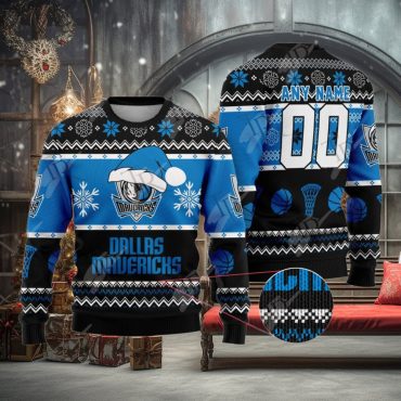 Dallas Mavericks Winter Court Victory Ugly Christmas Sweater