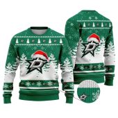 Dallas Stars Santa Hat Ugly Christmas Sweater