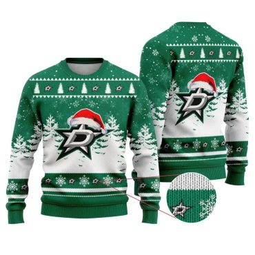 Dallas Stars Santa Hat Ugly Christmas Sweater