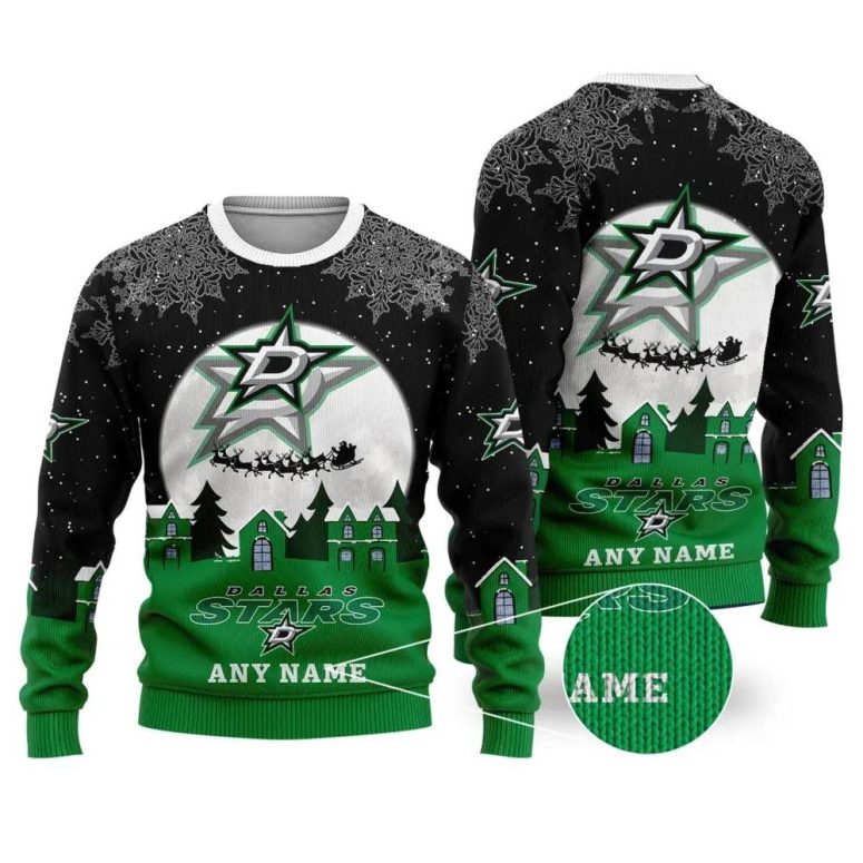 Dallas Stars Santa's Sleigh Ride Ugly Christmas Sweater