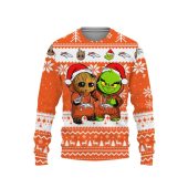 Denver Broncos Baby Groot And Grinch Best Friends Ugly Christmas Sweater