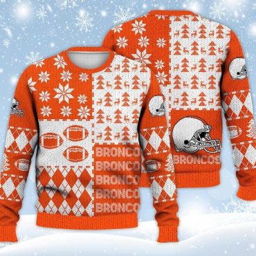 Denver Broncos Christmas Pattern Ugly Christmas Sweater