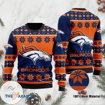Denver Broncos Classic Snowburst Ugly Christmas Sweater