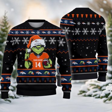 Denver Broncos Grinch Game Day Ugly Christmas Sweater