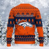 Denver Broncos Grinch Holiday Heist Ugly Christmas Sweater Back - TeeUgly
