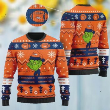 Denver Broncos Grinch Mischief Ugly Christmas Sweater