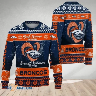 Denver Broncos Heartbeat Pride Ugly Christmas Sweater