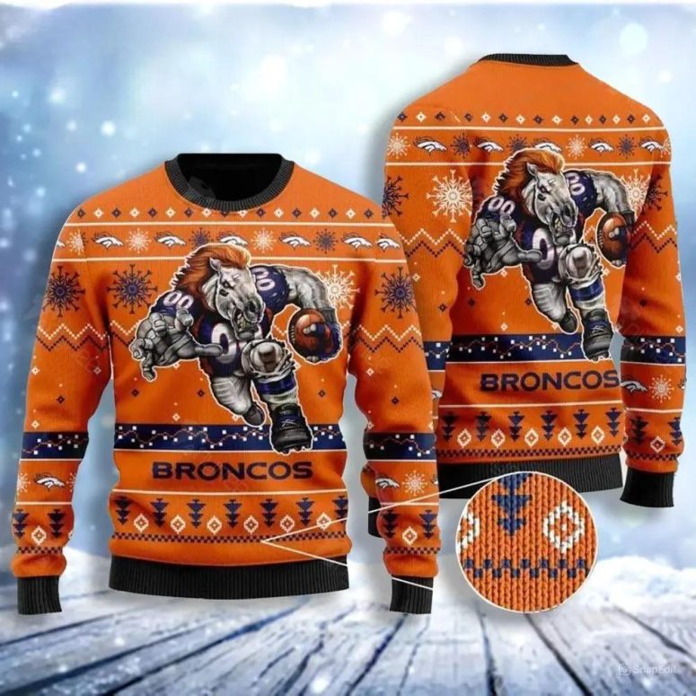 Denver Broncos Mascot Ugly Christmas Sweater
