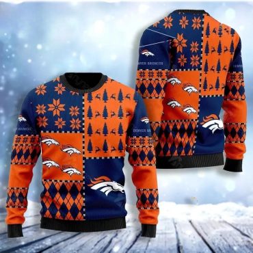 Denver Broncos Patchwork Ugly Christmas Sweater