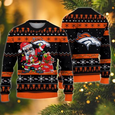 Denver Broncos Santa Dab Party Ugly Christmas Sweater