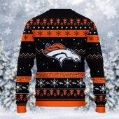 Denver Broncos Santa Dab Party Ugly Christmas Sweater Back - TeeUgly