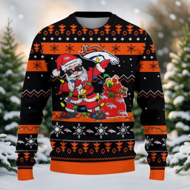 Denver Broncos Santa Dab Party Ugly Christmas Sweater