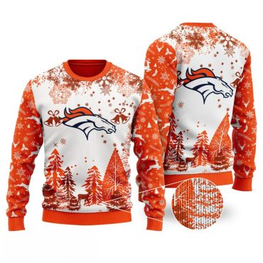Denver Broncos Winter Forest Magic Ugly Christmas Sweater