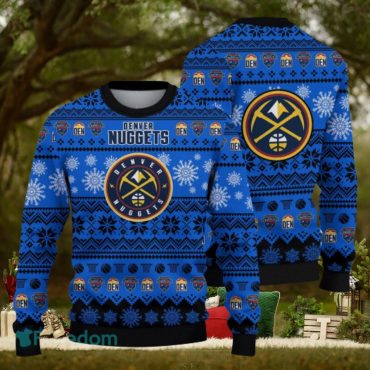 Denver Nuggets Snowfall Hoops Ugly Christmas Sweater