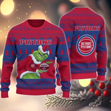Detroit Pistons Grinch Stolen Ugly Christmas Sweater
