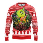 Detroit Red Wings Grinch Hug Ugly Christmas Sweater - TeeUgly