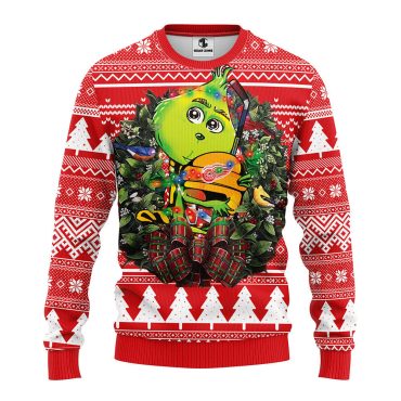 Detroit Red Wings Grinch Hug Ugly Christmas Sweater