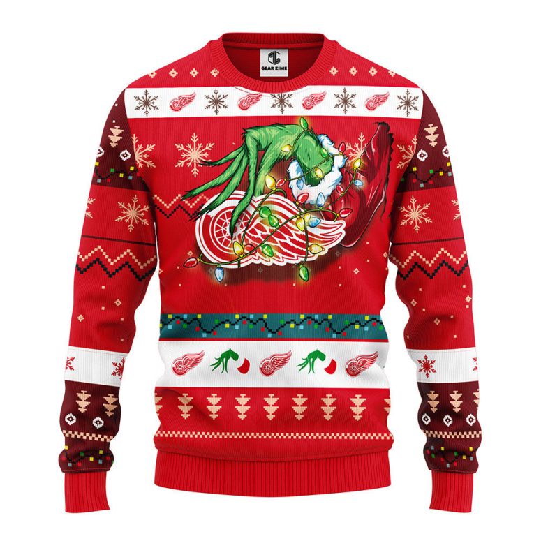 Detroit Red Wings Grinch Ugly Christmas Sweater