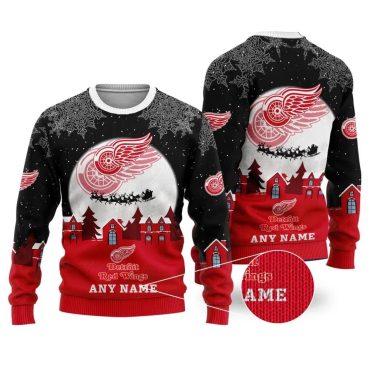 Detroit Red Wings Personalized Name Ugly Christmas Sweater