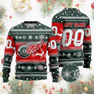 Detroit Red Wings Reindeer Cheer Ugly Christmas Sweater
