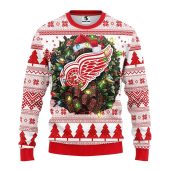 Detroit Red Wings Santa Hat Ugly Christmas Sweater,