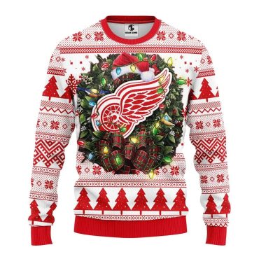 Detroit Red Wings Santa Hat Ugly Christmas Sweater,