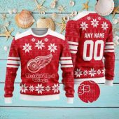 Detroit Red Wings Snowflake Cheer Ugly Christmas Sweater
