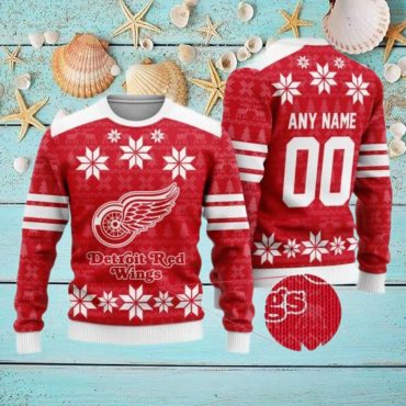 Detroit Red Wings Snowflake Cheer Ugly Christmas Sweater