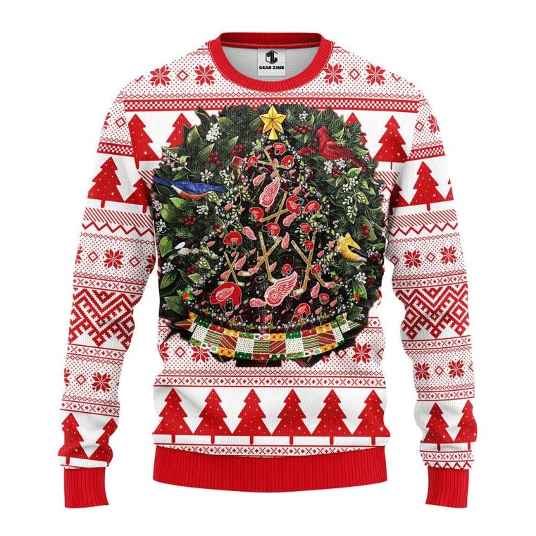 Detroit Red Wings Tree Ball Ugly Christmas Sweater