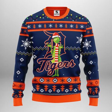 Detroit Tigers Funny Grinch Ugly Christmas Sweater