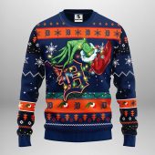 Detroit Tigers Grinch Hand Ugly Christmas Sweater - TeeUgly